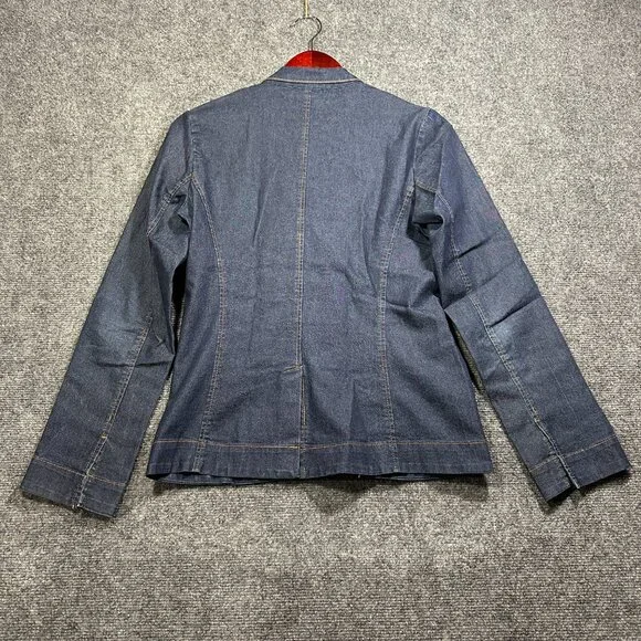 Vintage Anthropologie Jean Jacket Womens XS Blue Cotton Stretch Denim Pockets - Picture 6 of 11